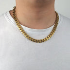 11.5mm Gold Cuban Link Choker Necklace