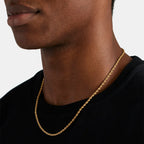 4.5mm 18K Gold Plated Rope Chain Necklace