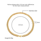 11.5mm Gold Cuban Link Choker Necklace