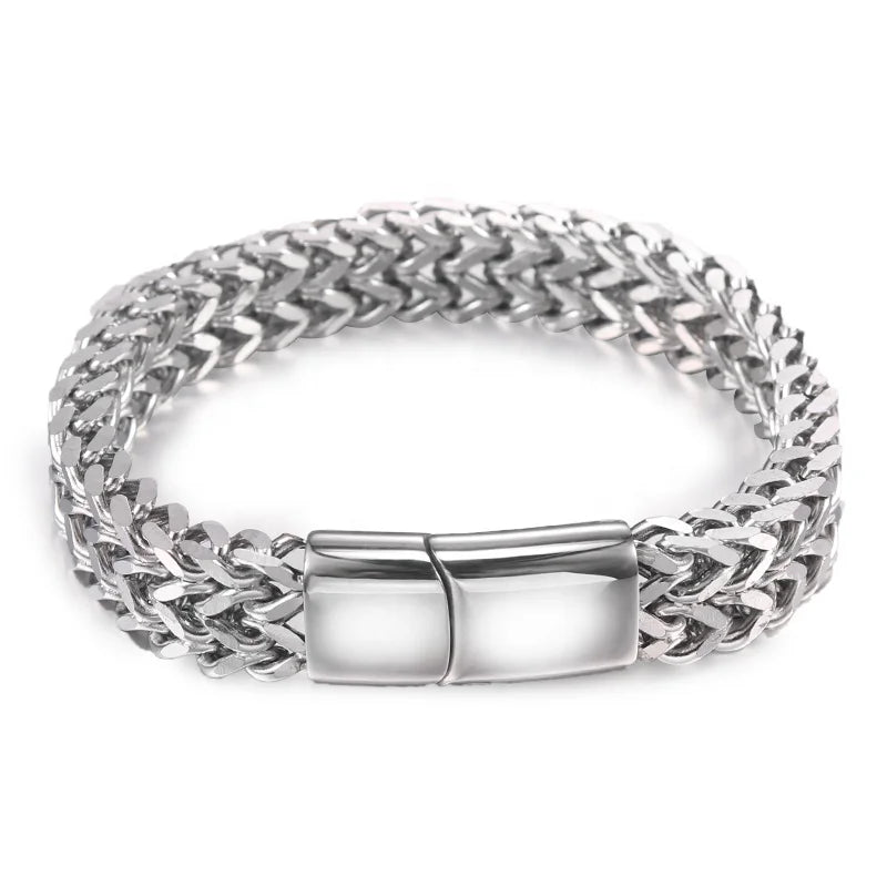 18K Gold Plated Double Row Cuban Link Bracelet