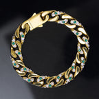 18K Gold Plated Pave Cuban Link Bracelet