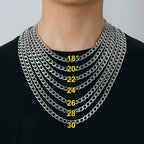 Pure Titanium Cuban Link Necklace 7.2mm