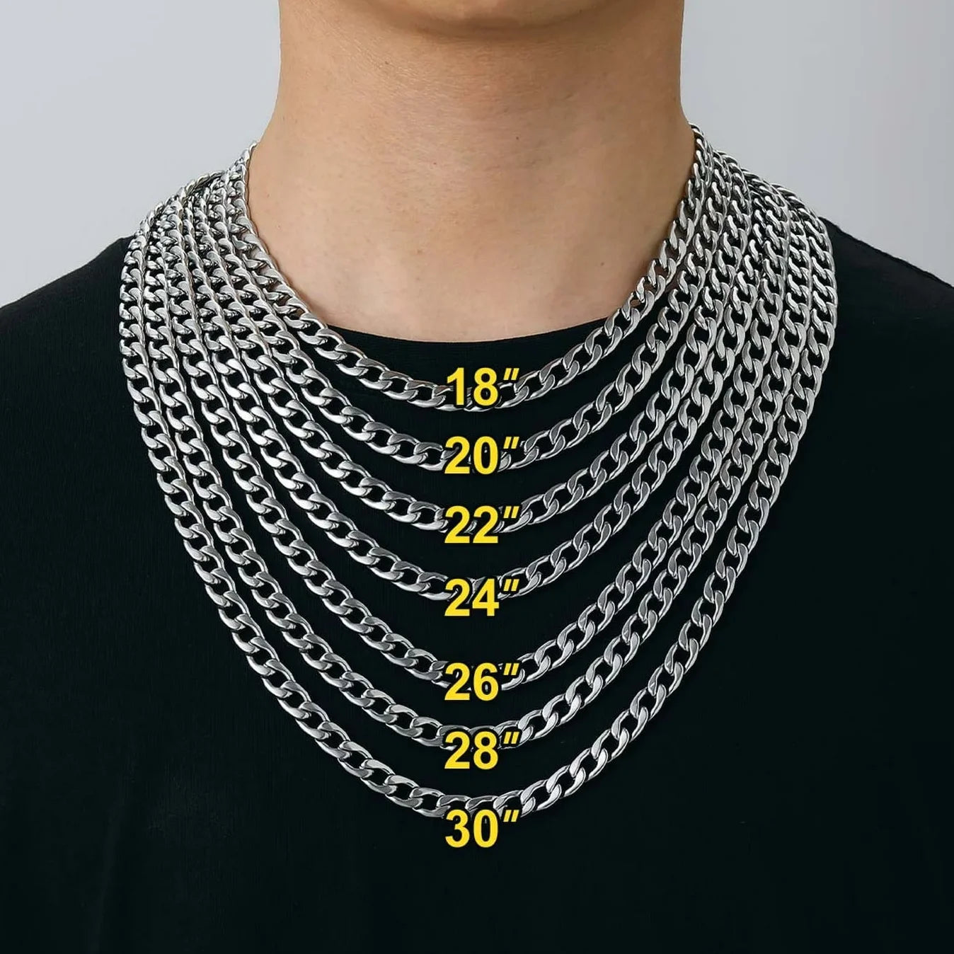 Pure Titanium Cuban Link Necklace 7.2mm
