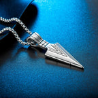 Steel Arrowhead Pendant Necklace