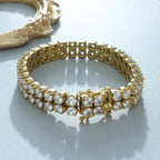 18K Gold PVD Double Row Tennis Bracelet