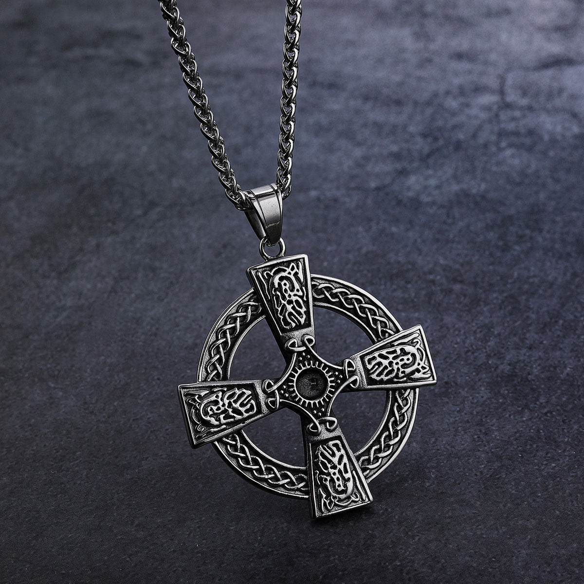 Celtic Knot Cross Pendant Necklace view 11