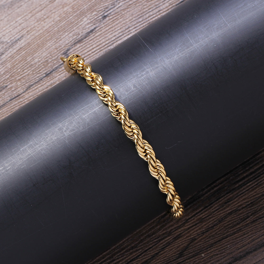 Rope Chain Bracelet in Stainless Steel view 5