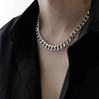 Bold Cuban Link Chain in Titanium Steel view 7