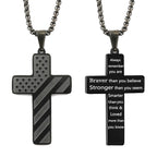 Flag Pattern Cross Pendant Necklace view 7