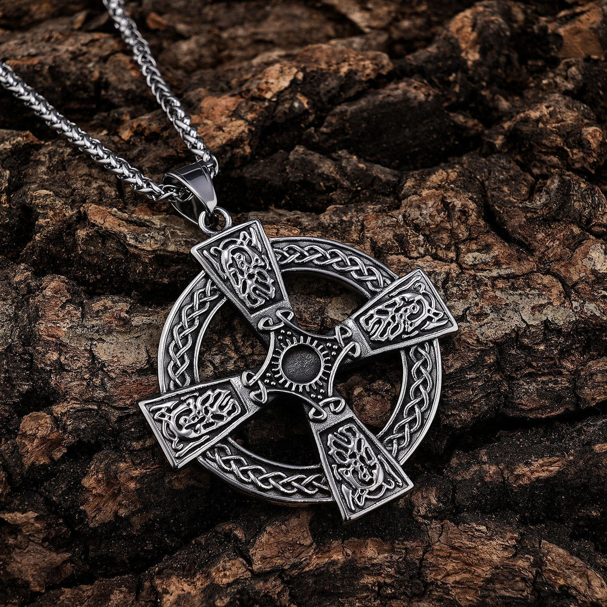 Celtic Knot Cross Pendant Necklace view 4