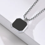 Square Pendant Box Chain Necklace view 3