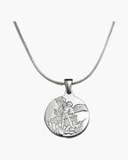 Archangel Medallion Snake Chain Necklace view 2