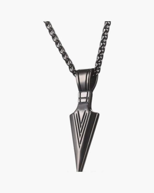 Arrowhead Pendant Wheat Chain Necklace
