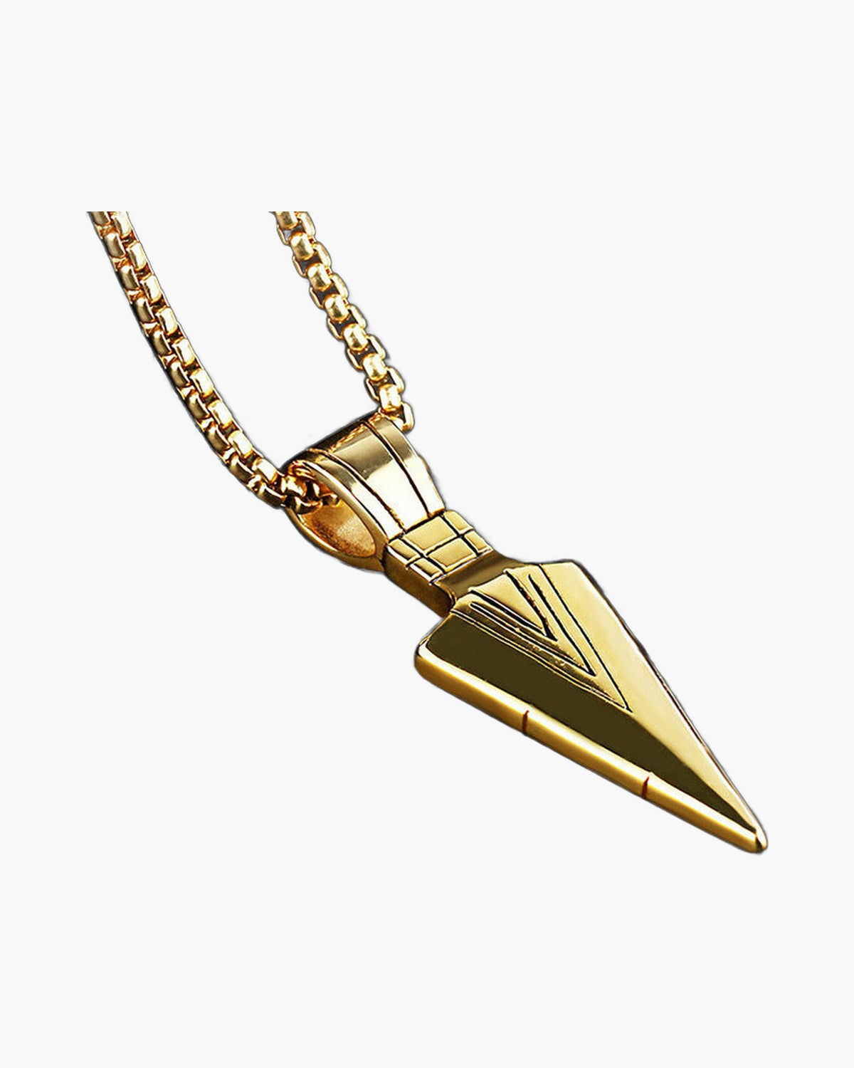 Arrowhead Pendant Wheat Chain Necklace view 2