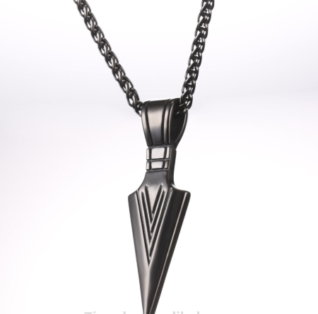 Arrowhead Pendant Wheat Chain Necklace