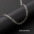 Figaro Chain Necklace in Stainless Steel view 4