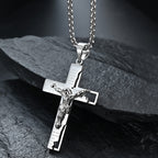 Crucifix Pendant Necklace in Titanium Steel view 4