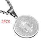 Saint Benedict Medallion Box Chain Necklace view 7