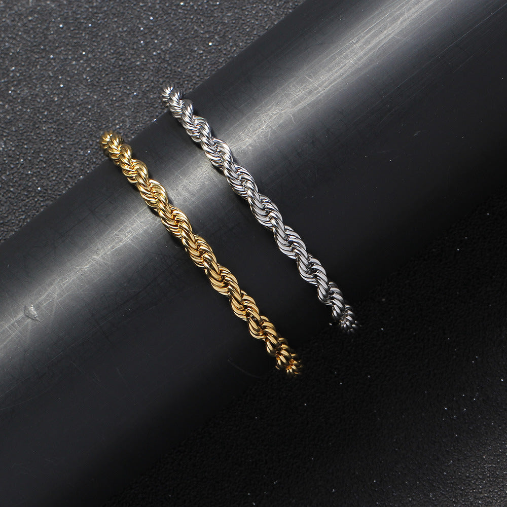 Rope Chain Bracelet in Stainless Steel view 3