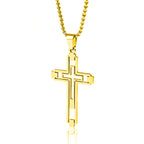Hollow Double Cross Pendant Necklace view 8