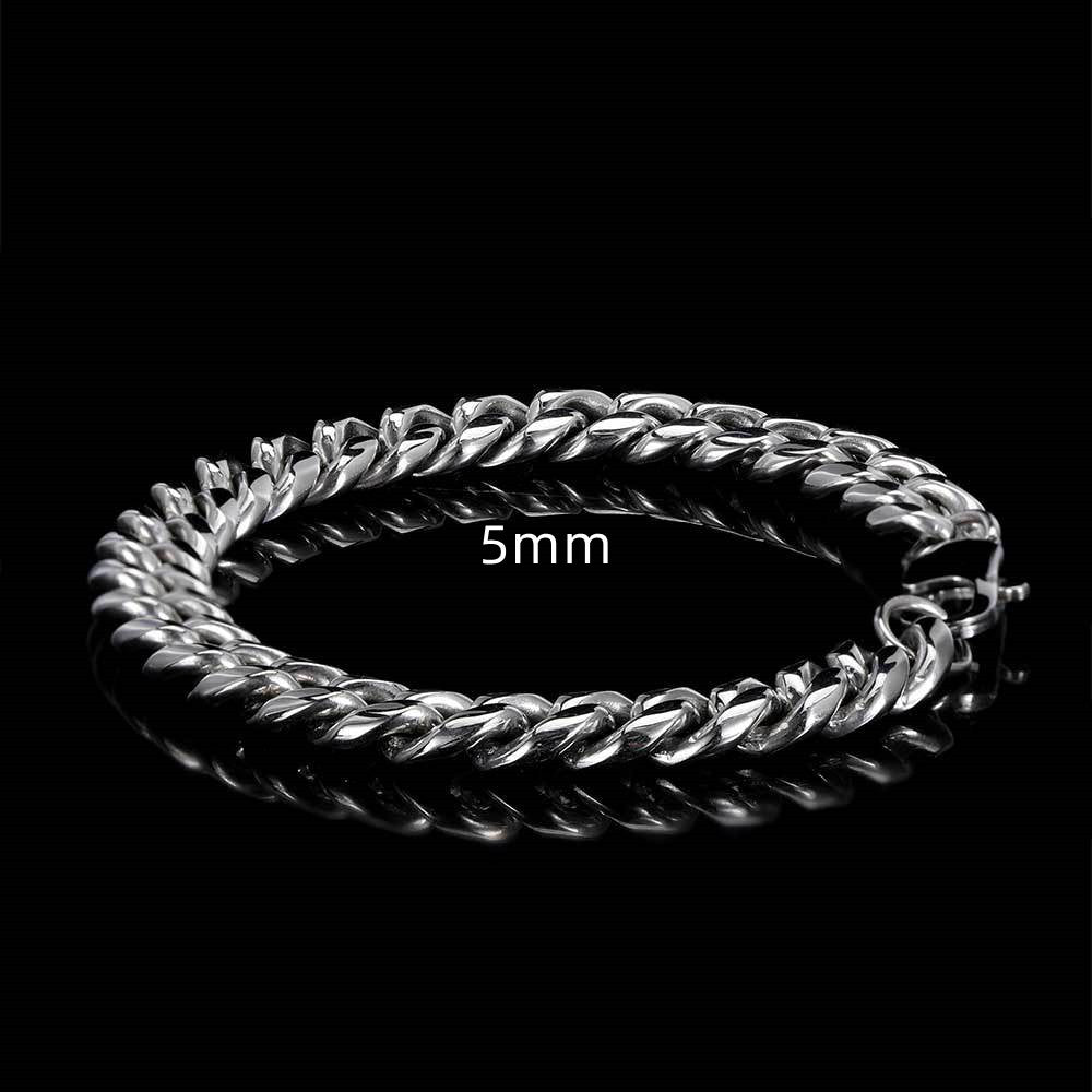 Cuban Link Bracelet in Stainless Steel view 8