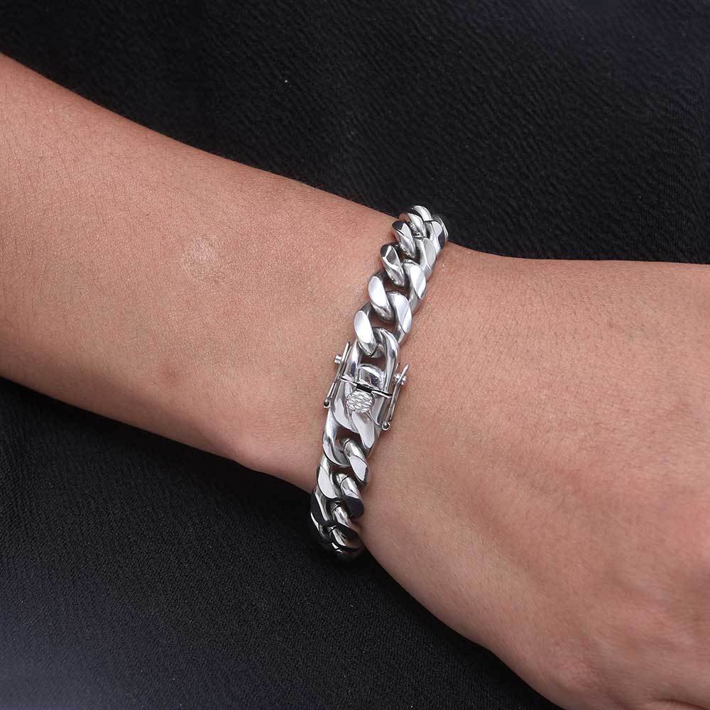 Cuban Link Chain Bracelet with Box Clasp view 21