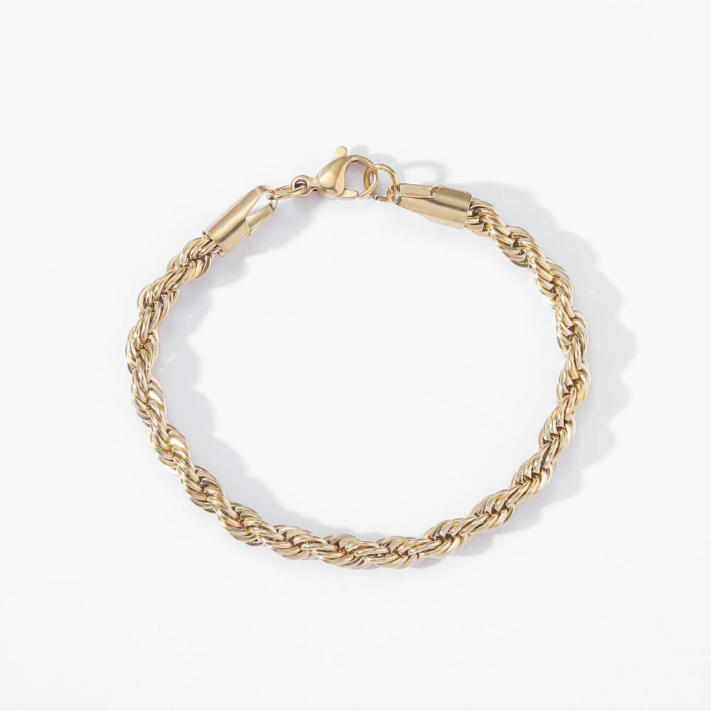 Rope Chain Bracelet in Stainless Steel view 7