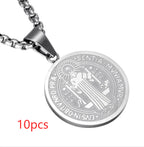Saint Benedict Medallion Box Chain Necklace view 13