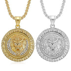 Lion Head Medallion Pendant Necklace view 5