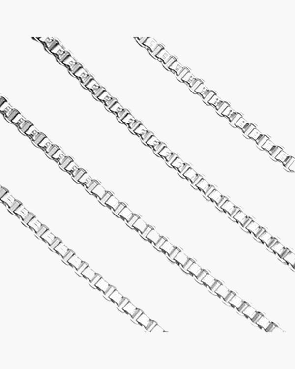 Box Chain Necklace in Titanium Steel view 6