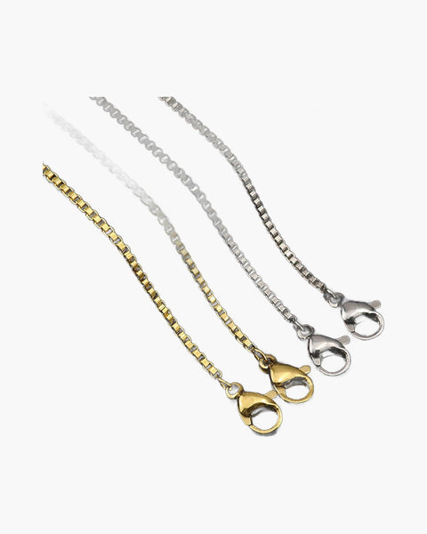 Box Chain Necklace in Titanium Steel