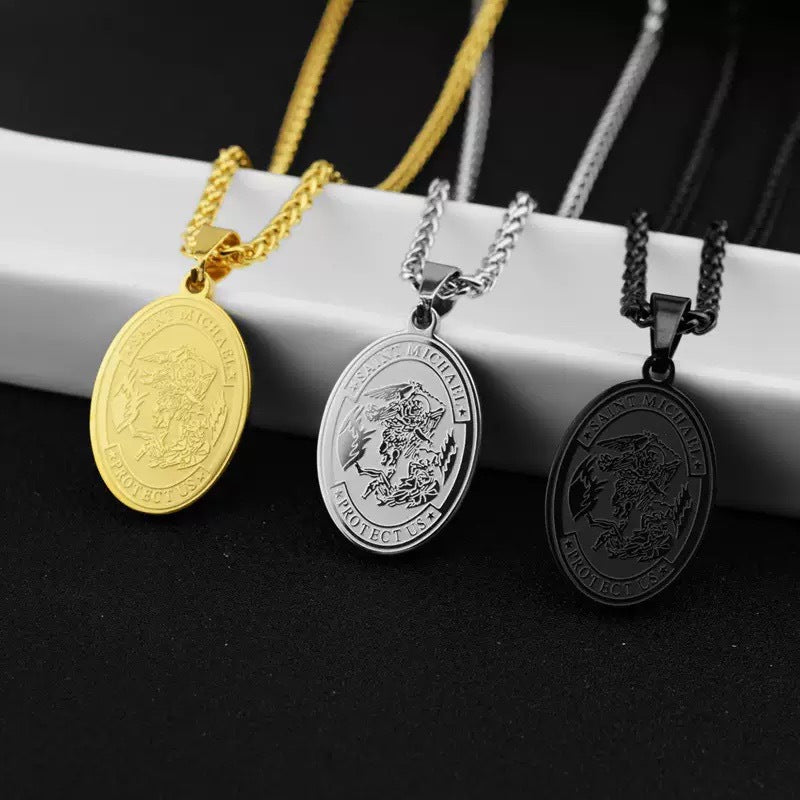 Oval Medallion Pendant Necklace view 2