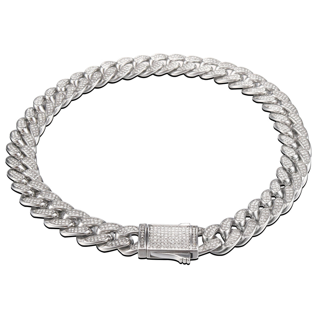 Cuban Link Chain with Pave Clasp view 4
