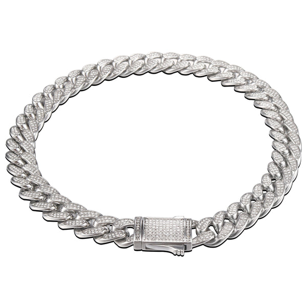 Cuban Link Chain with Pave Clasp view 4