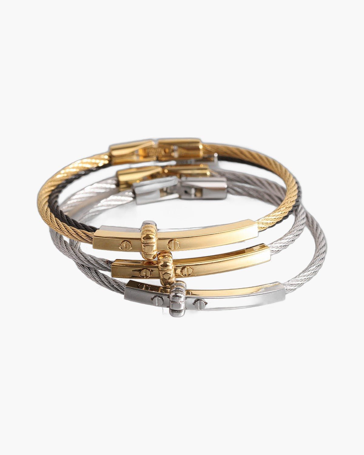 Cable Bracelet with Bar Detail view 3
