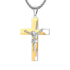 Crucifix Pendant Necklace in Titanium Steel view 8