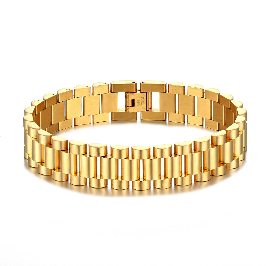 Geometric Link Bracelet in Titanium Steel view 3