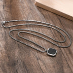 Square Pendant Box Chain Necklace view 6