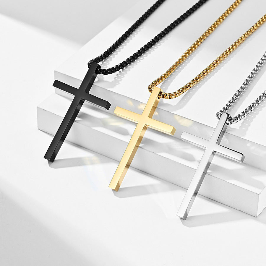 Minimalist Cross Pendant Necklace view 4