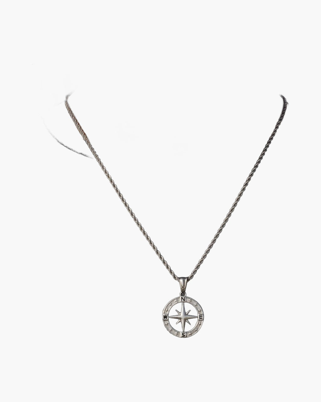 Compass Pendant Rope Chain Necklace view 8