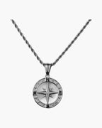 Compass Pendant Rope Chain Necklace view 10