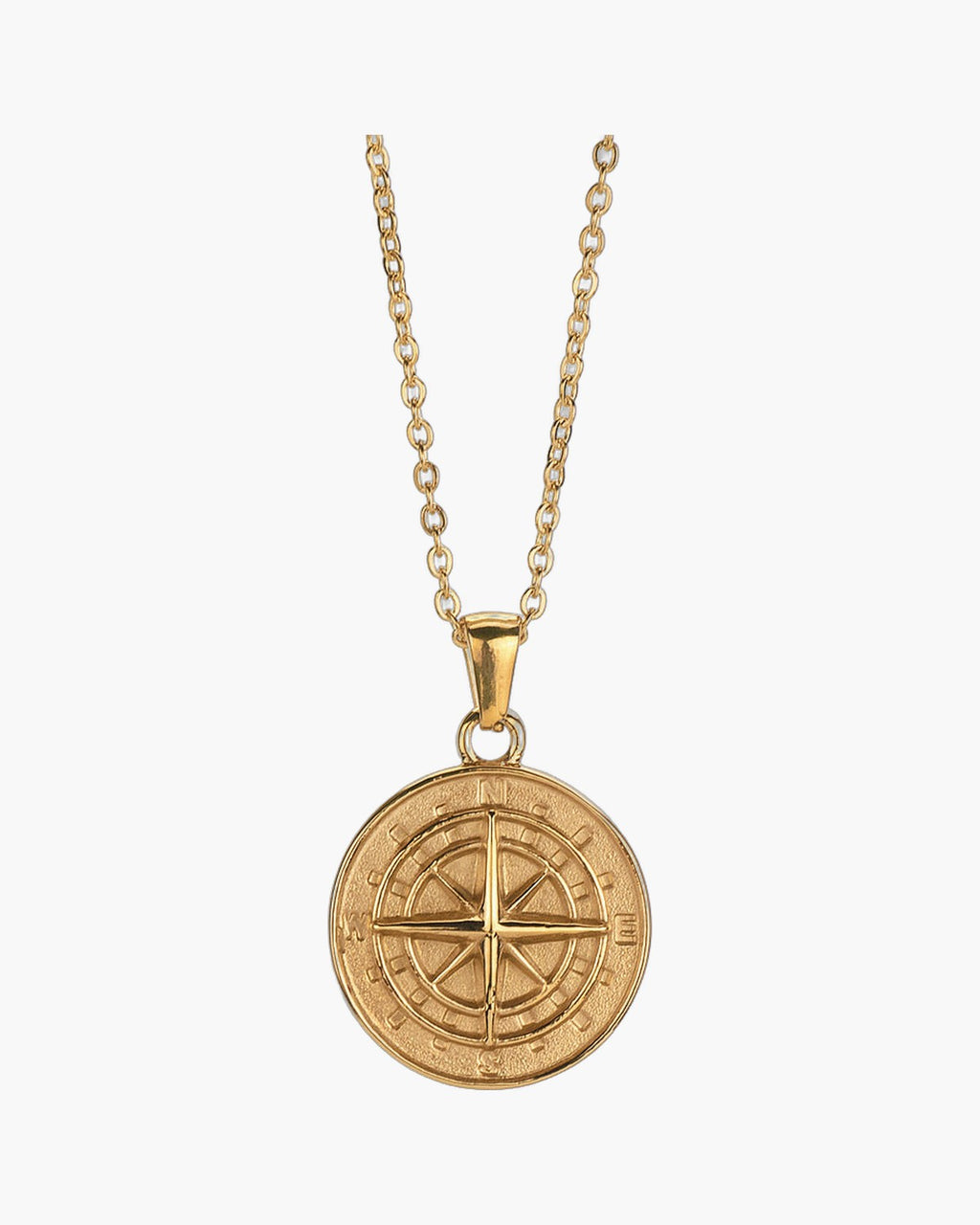 Compass Pendant Rope Chain Necklace
