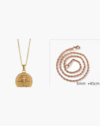 Compass Pendant Rope Chain Necklace view 13