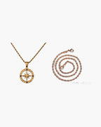 Compass Pendant Rope Chain Necklace view 10