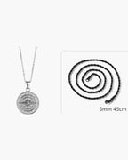 Compass Pendant Rope Chain Necklace view 12