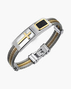 Cross Inlay Titanium Steel Bracelet view 2