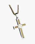 Cross Pendant Necklace with Cable Inlay view 7