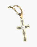 Cross Pendant Necklace with Cable Inlay view 4