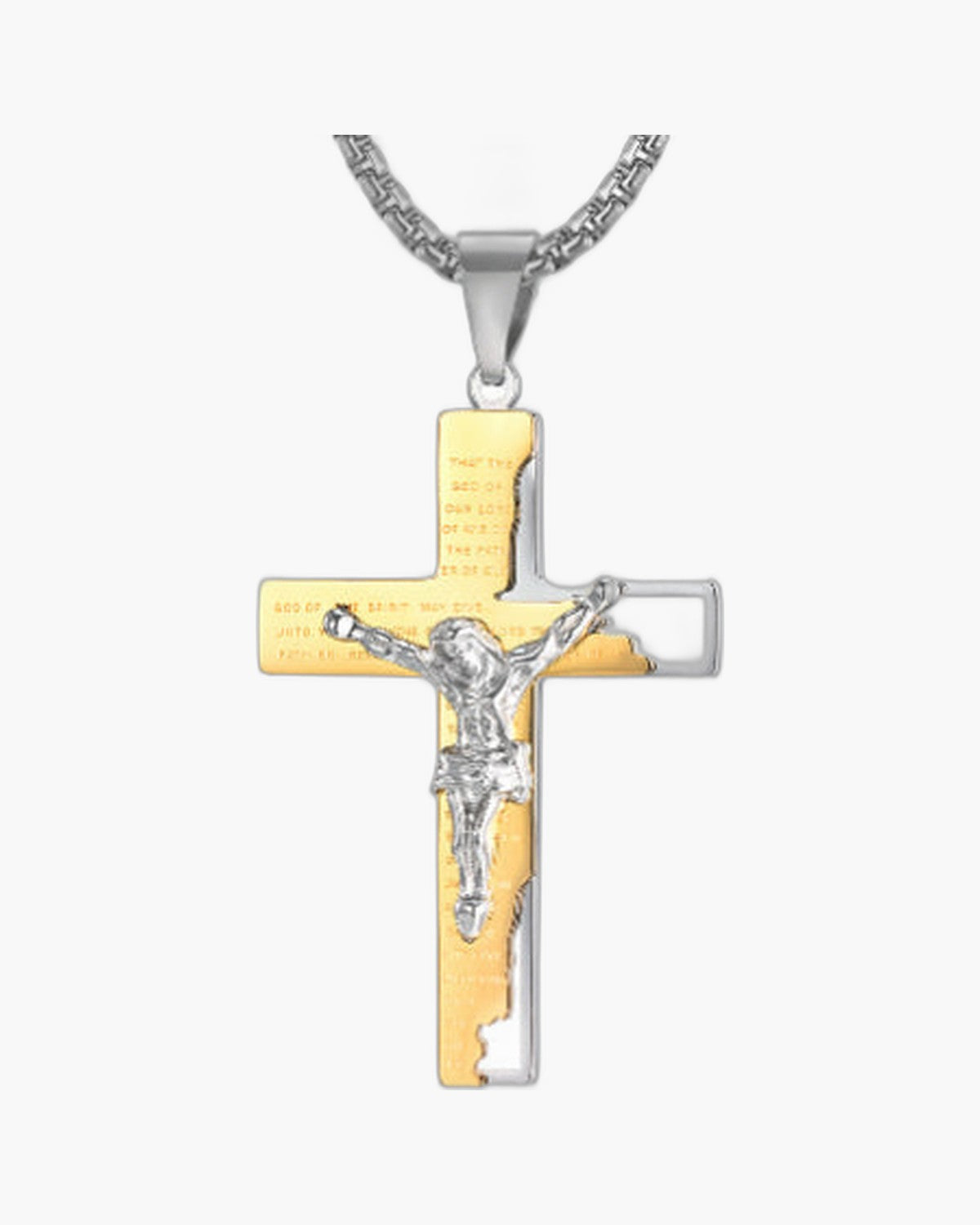 Crucifix Pendant Necklace in Titanium Steel view 3