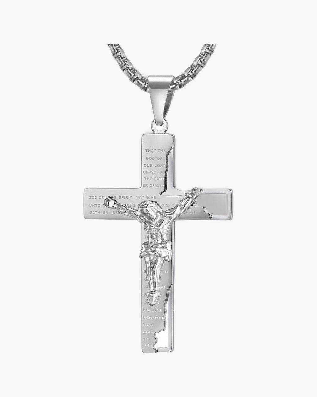 Crucifix Pendant Necklace in Titanium Steel view 7